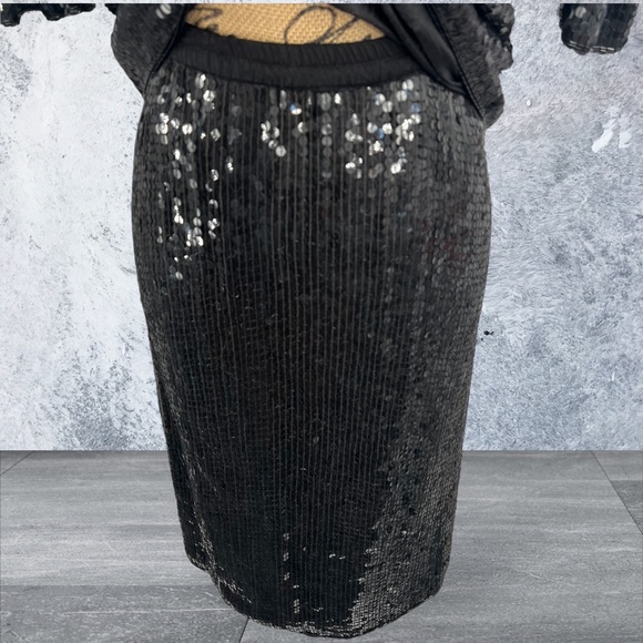 B. Altman Viintage Two Piece Pure Silk Sequined Skirt‎ Suit - Picture 3 of 10
